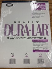 DURA-LAR .003 Clear Film The Acetate Alternative- Brand New 25 Sheets 9 x 12