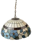 Vintage Tiffany Style Stained Glass Pendant Chandelier 20” Keeling Slag 7209A