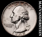 1945 Silver Washington Quarter - Choice Gem Brilliant Unc  Lustrous  #i6437
