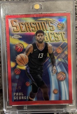 2024 Topps Chrome - Season's Best Paul George #SB-6 5/5 Last On Print Red