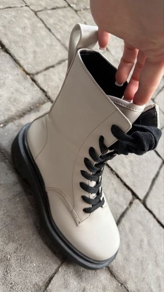 Women Salomon Boots Beige Faux Leather 35