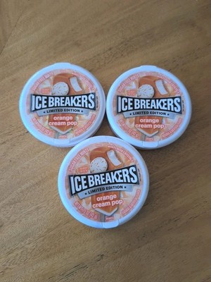 Ice Breakers (3) Orange Cream Pop Mints DISCONTINUED Limited Edition Sugar Free