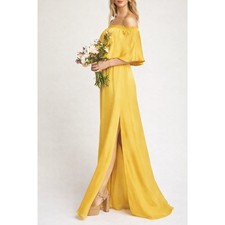 Show Me Your Mumu Hacienda Convertible Maxi Gown Dress Honey Gold Size Small