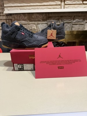 Nike Jordan 4 x Levi (gs) denim black size 6.5y *RARE*   
