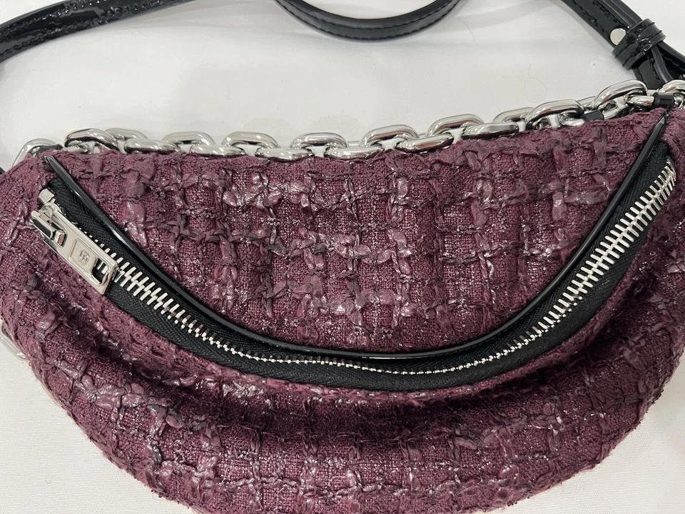 Authentic Alexander Wang Patent Tweed Chain Attica Belt Bag - Image 4 of 4