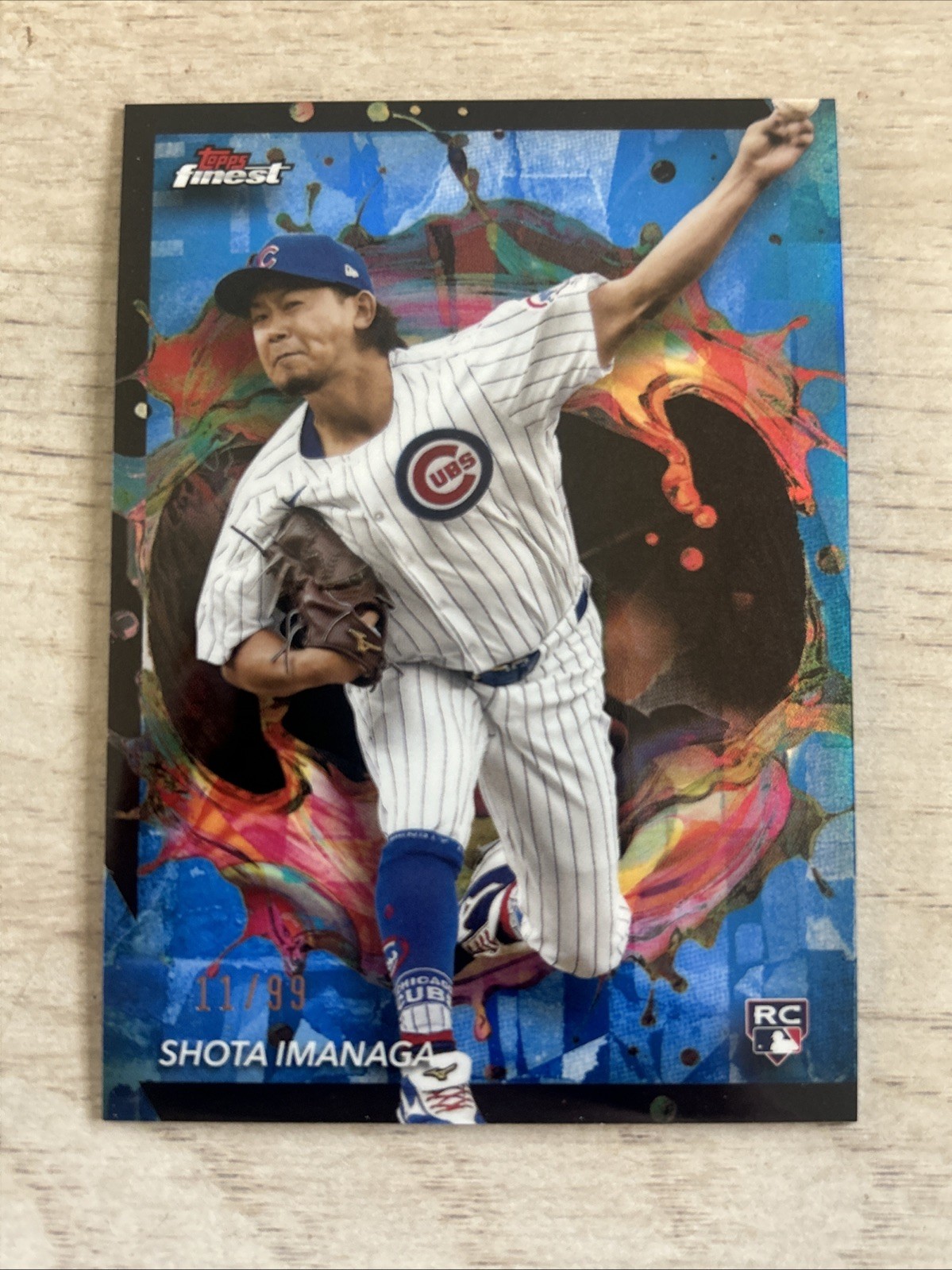 2024 Topps Finest Shota Imanaga #205 -Rare- Blue Refractor/99 Rookie Cubs