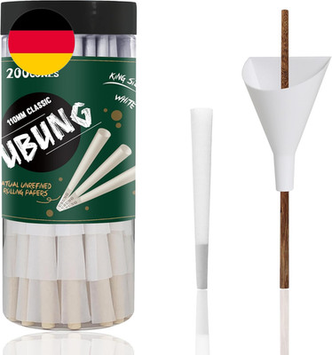 200 Pcs White Cones, White King Size Pre Rolled Cones with Tips, Slow Type White