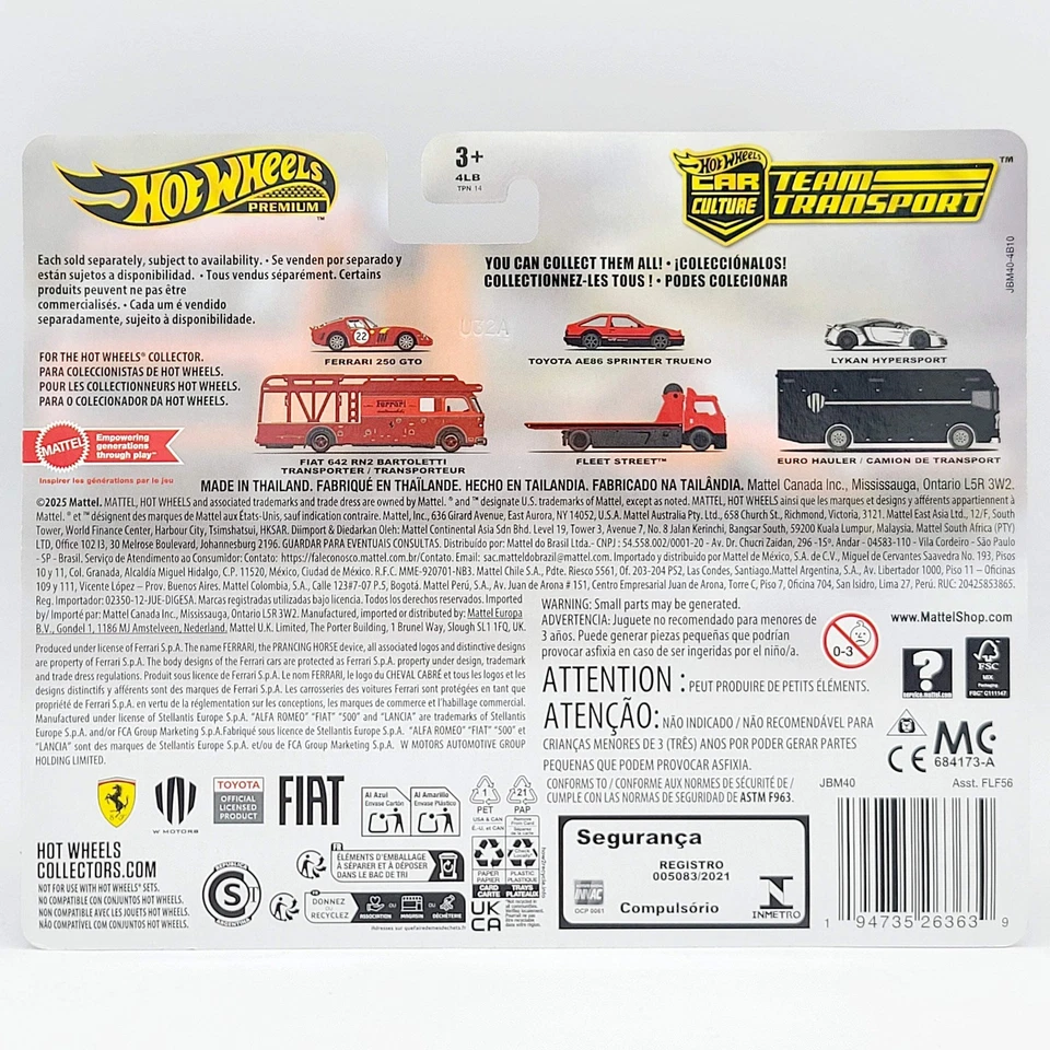 Hot Wheels Team Transport - Ferrari 250 GTO & Fiat Bartoletti Transport (2025) - Image 4 of 4