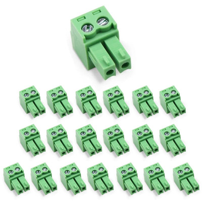 20 PCS 2-Pin 3.81mm Pitch Pluggable PCB Screw Terminal Block Connector   DIY Kit
