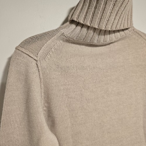 Suéter de Lana Merino Y2K Banana Republic Pequeño Mujer Beige Tostado Cuello Alto De Colección - Imagen 8 de 10