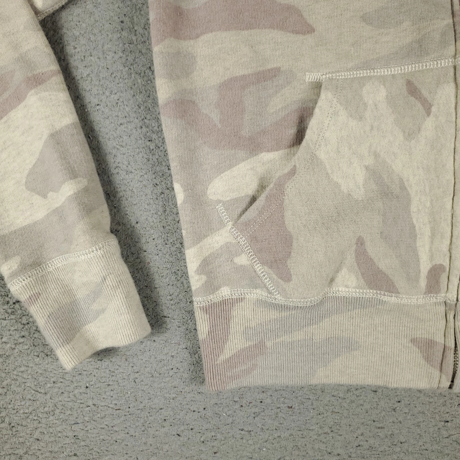 VETEMENTS Ralph Lauren maglione donna piccolo beige mimetico full zip felpa con cappuccio