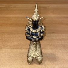 Skulptur Figur Bronze Messing Thailand Tempeltänzer Tempelwächter Höhe 17 cm