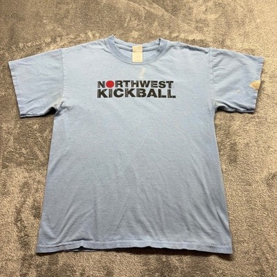 Gildan Northwest Kickball T-Shirt Mens M Blue Fair 2005 Portland PBR Vintage