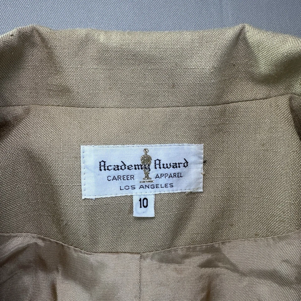 ACADEMY AWARD CLOTHES WOMENS GOLD/Beige BLAZER SZ 10 1970s - Imagem 2 de 4