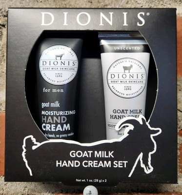 Dionis Goat Milk Hand Cream SET Unscented For Men NEW IN BOX