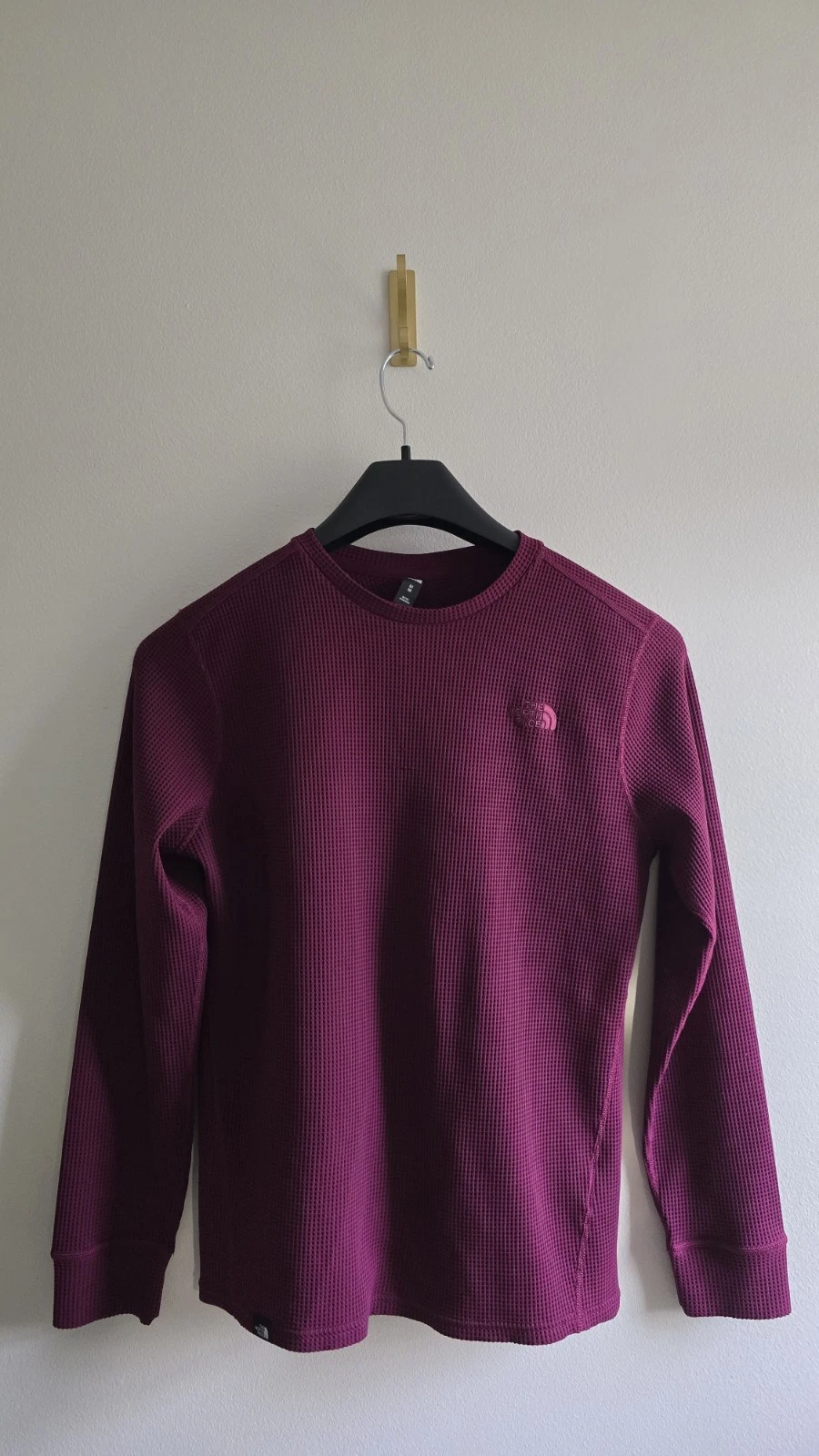 The North Face Womens M Waffle Knit Shirt Magenta Long Sleeve Base Layer