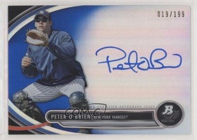 2013 Bowman Platinum Prospects Blue Refractor 19/199 Peter O'Brien Auto 06z2