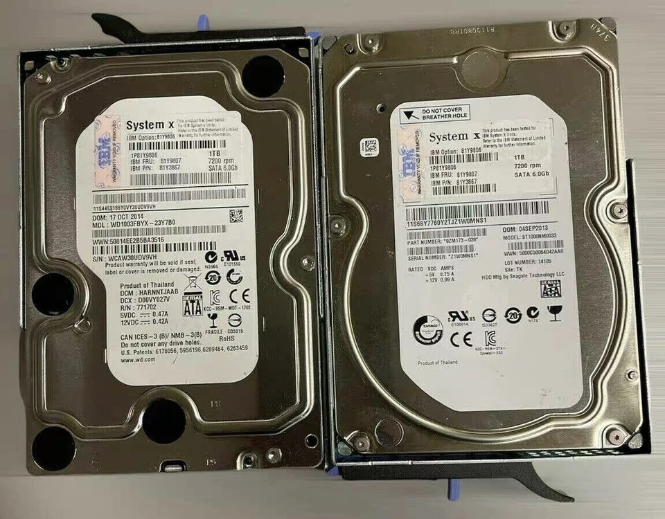 81Y3867 IBM 1TB 81Y9806 81Y9807 7.2K RPM 6Gb 3.5" SATA X3100M5 HDD Hard Drive - Image 2 of 2