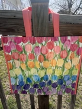 LARGE Shopping Tote Bag Floral Flowers COLORFUL TULIPS 🌷 Pretty NEW