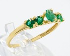 GENUINE 0.18 Cts EMERALD & LAB CREATED EMERALDS RING 10K GOLD - Free Appraisal — photo 2