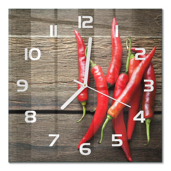 Stilvolle Wanduhr Mit FließEnden Zeigern Chilischoten WeißE Zeiger 30X30 Cm-image