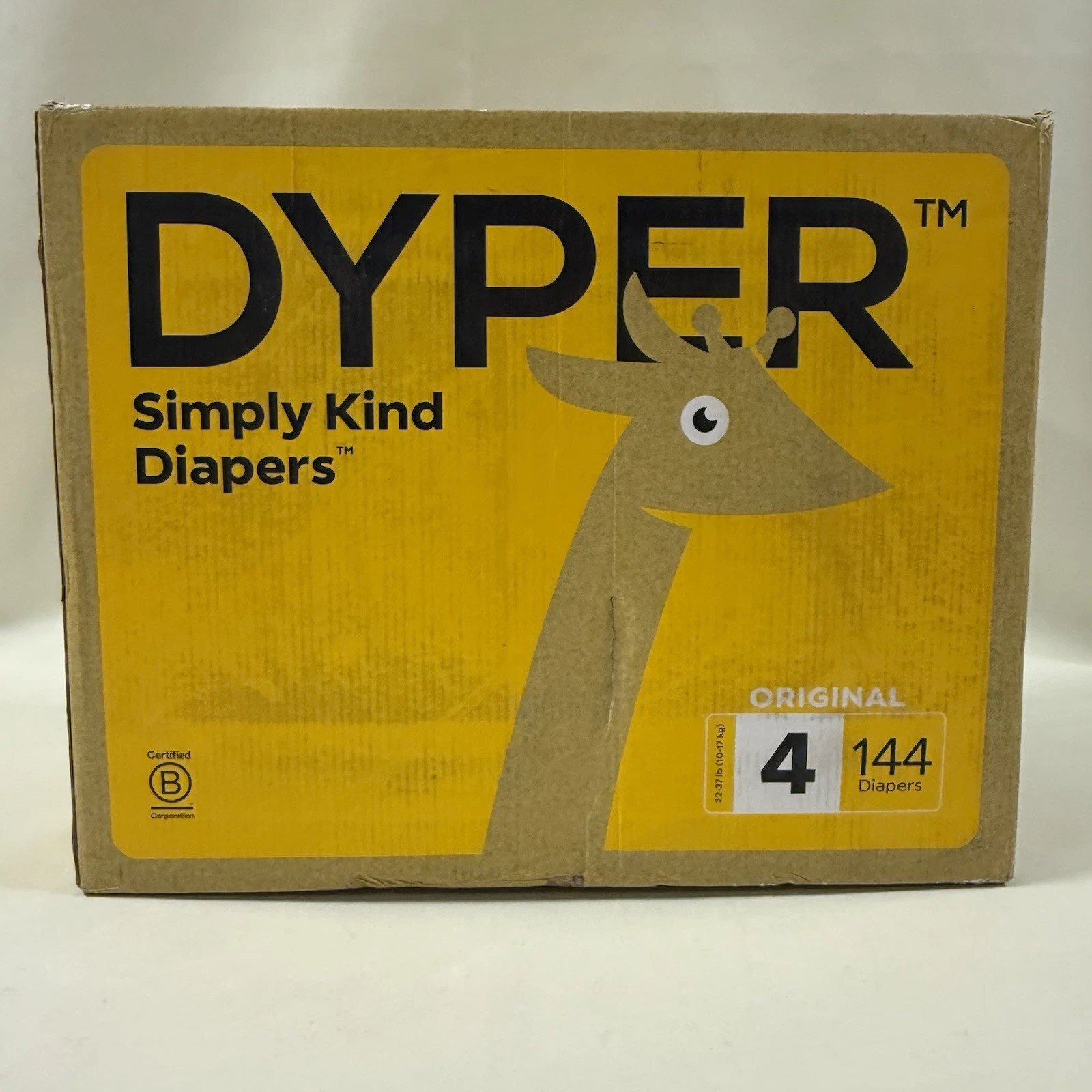 DYPER Monthly Pack Baby Diapers Size 4 (22-37 lbs) 144 Count NIB EXP 07/20/2027