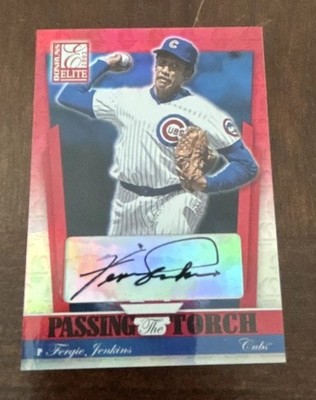 2002 Donruss Elite - Passing the Torch Autographs Fergie Jenkins 43/50 Cubs HOF