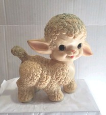 Vintage The Sun Rubber Co Squeaky Lamb Baby Toy 6" Kitsch Squeaker Works 1955