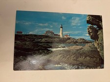 Portland Head Light Lighthouse Coastal Scene Vintage Postcard Unused