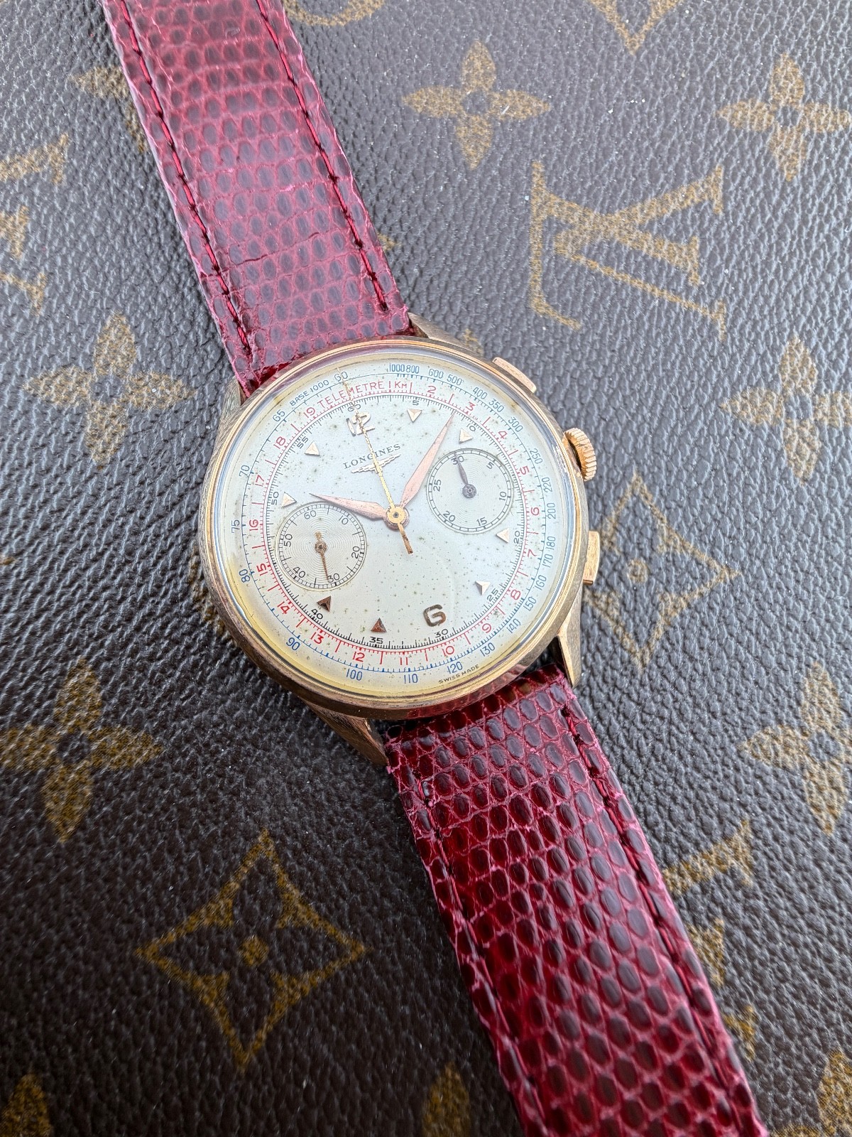 Longines Chronograph Calibre 30Ch Rose Gold Swiss Made