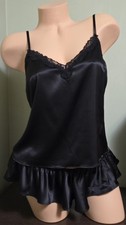 Victoria's Secret Tease Satin Lace Trim Cami Flutter Short