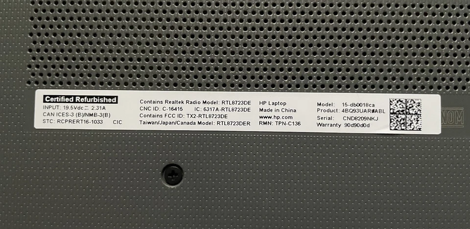 HP Notebook 15-DB0018CA 15.6" Laptop UNTESTED One Owner - Image 3 of 4