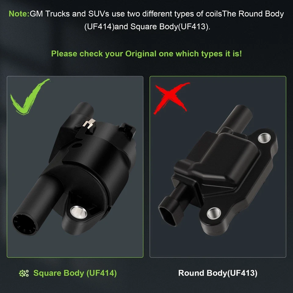 8 Round For 2006-2007 Cadillac CTS V8 6.0L Ignition Coil & Spark Plug - Image 4 of 4