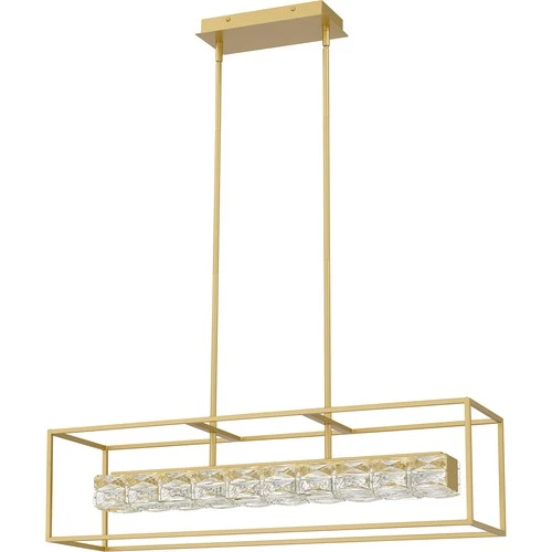 Dazzle LED Linear Chandelier in Soft Gold - Picture 2 of 7