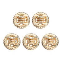 5 StüCk Runde MetallknöPfe 25Mm Gold FüR NäHen Basteln