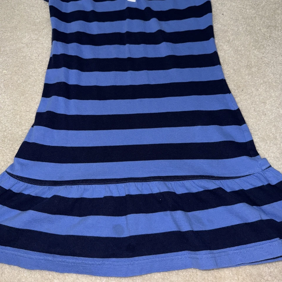 Vestido con cuello Faded Glory para niñas talla L 10/12 azul a rayas manga corta Foto 3 de 3