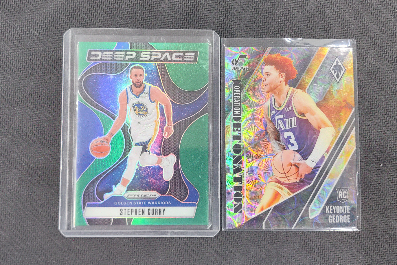2024 Panini Prizm Stephen Curry Keyonte George Deep Space Prizms Green RC LOT2