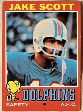 1971 Topps NFL Football Jake Scott Miami Dolphins Rookie Card 211 RC GEORGIA. rookie card picture