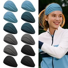 Fabric Headbands For Women Sweat Bands Headbands For Sports 12 Pieces Set