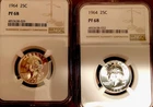 2 - 1964 Washington Quarters Proof NGC