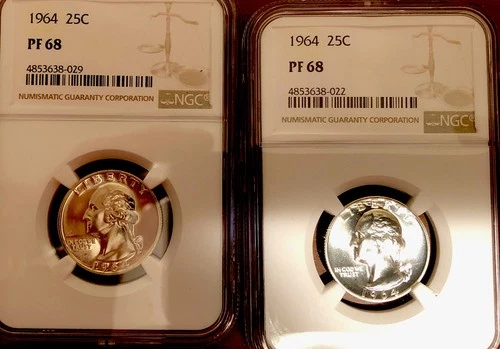 2 - 1964 Washington Quarters Proof NGC