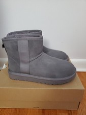 UGG Classic Mini Side Logo Ankle Suede Boots Color Shade gray Women's US 7