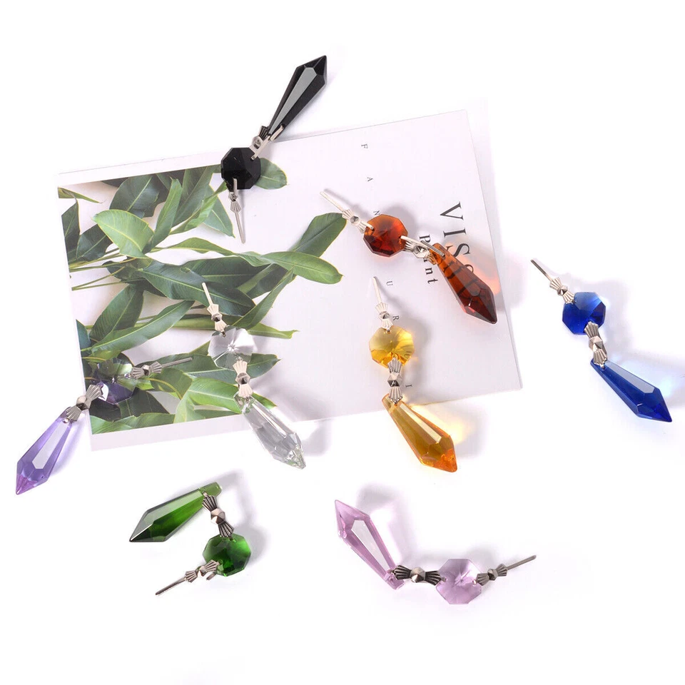 20 Pezzi 38MM Colore Cristallo Lampadario Prismi Ricambio Ghiaccio Goccia Lampada Ricambi - Immagine 4 di 4