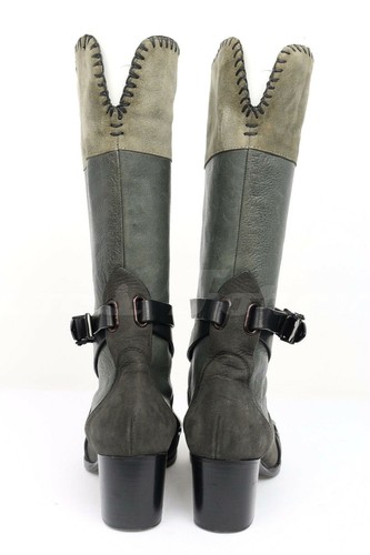 Womens RAG & BONE multi shades of gray leather mid calf boots sz. 37 $595 - Picture 4 of 7