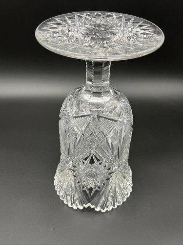 Antique Pairpoint ABP Cut Glass CYPRESS Pattern 9 1/2" Celery Footed Vase - Picture 14 of 18