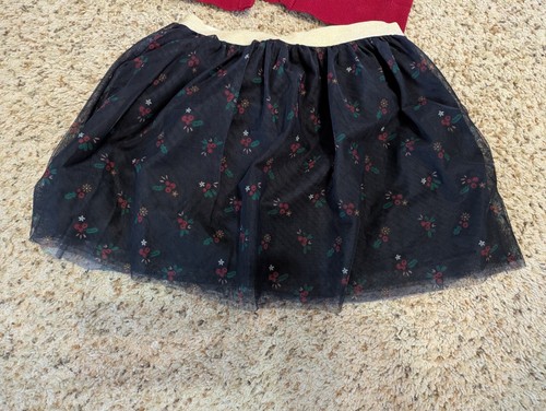 Carter's Girls Black/Red/Gold Sweater/Skirt Holiday Set, Size 10/12 - Picture 3 of 9