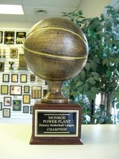 FANTASY BASKETBALL TROPHY LIFESIZE BRONZE RES...