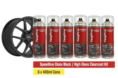 Alufelge Lack Kit Glanz schwarz x 4 + Hochglanz Klarlack x 2 TeqPro Marke