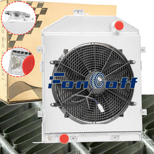 3-Row Radiator Shroud Fan Fit 1942-1948 Ford Deluxe Super Deluxe 3.6L-3.9L V8 US