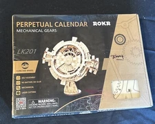 Perpetual Calendar Mechanical Gears ROKR LK201 3D Wooden Puzzle NEW Sealed